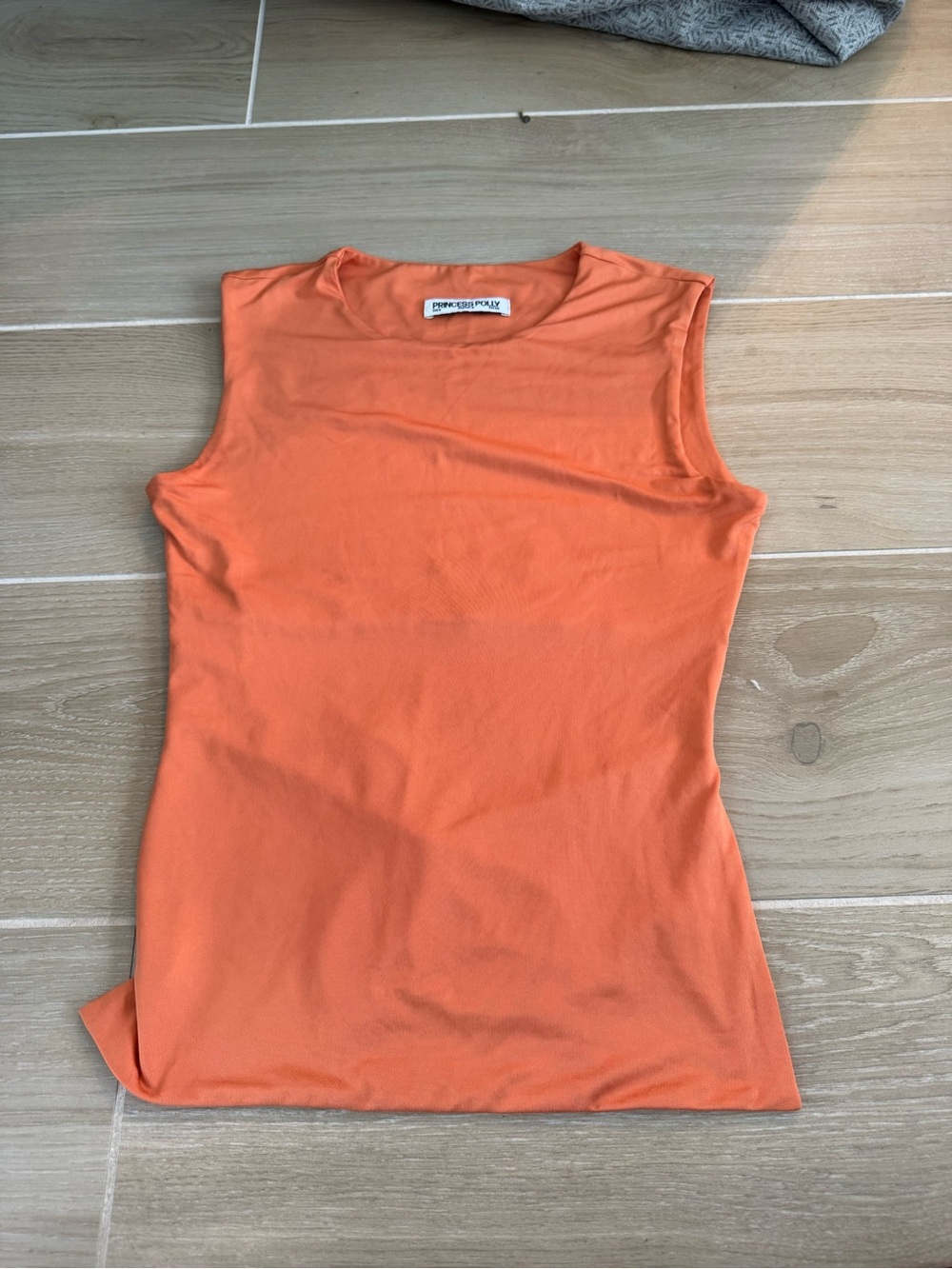 Princess Polly Orange Sleeveless Ribbed Tank